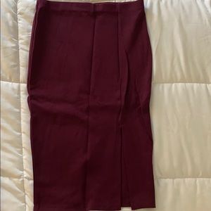 Charlotte Russe maroon side slit skirt